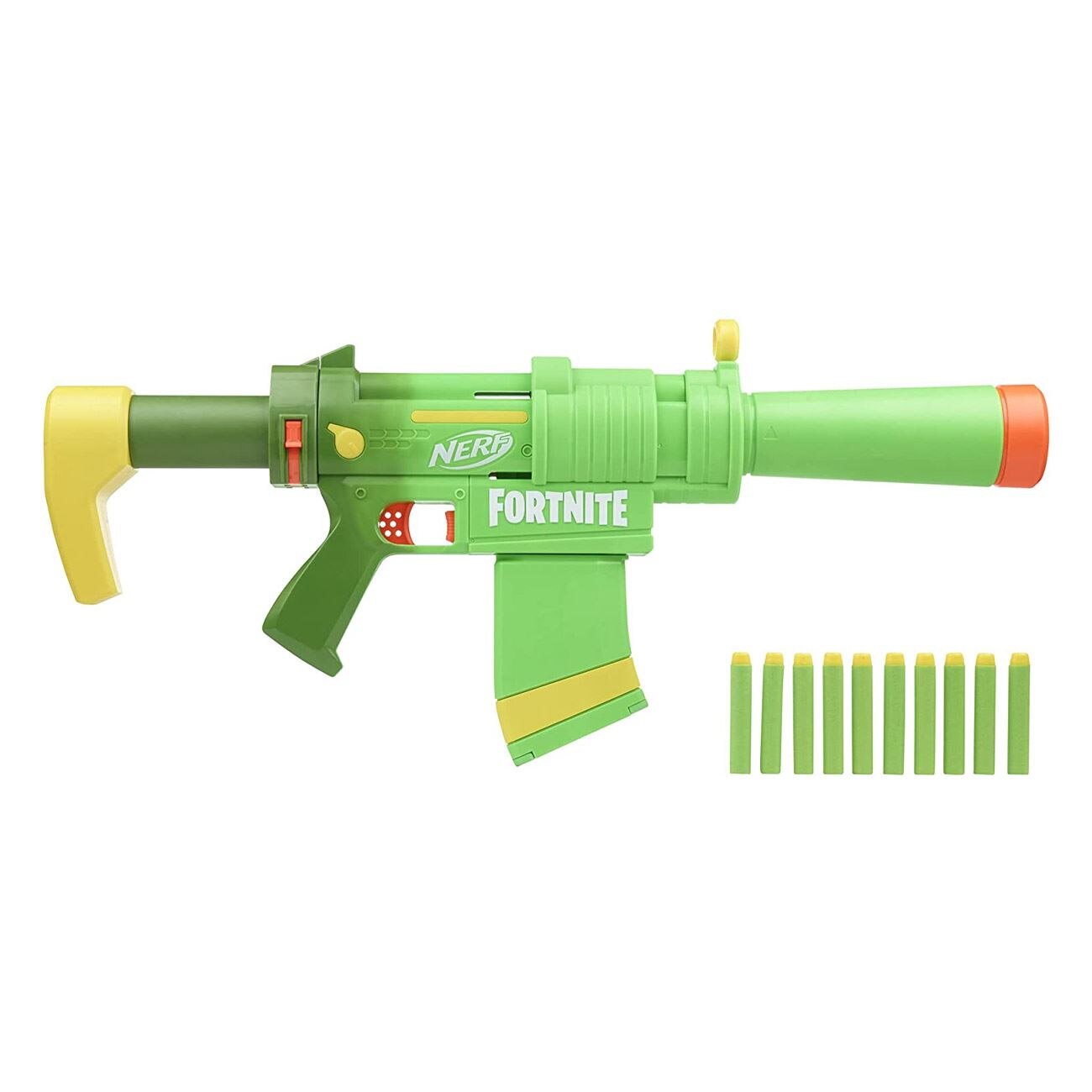 Pistol Nerf dizain unic cu gloante incluse, multicolor , 55x6.5x30 cm