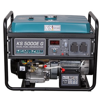 Generator curent alimentare hibrida 4.5 kW, Konner Sohnen, KS 5000G, gaz/benzina, prize 2*16A, regulator tensiune AVR, LED dispaly Generator curent alimentare hibrida 4.5 kW, Konner Sohnen, KS 5000G, gaz/benzina, prize 2*16A, regulator tensiune AVR, LED dispaly