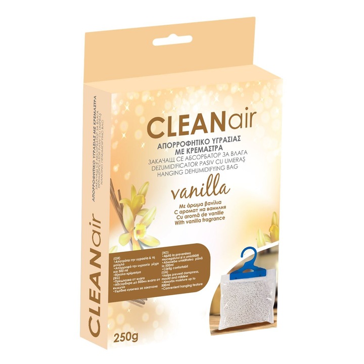 Saculet Dezumidificator Pasiv cu Umeras Aroma de Vanilie 250g