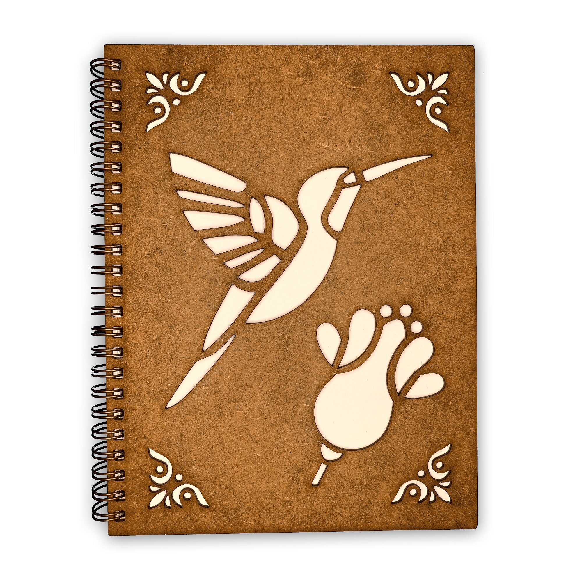 Agenda Lemn Decupata A5 80 file - Nectar Colibri