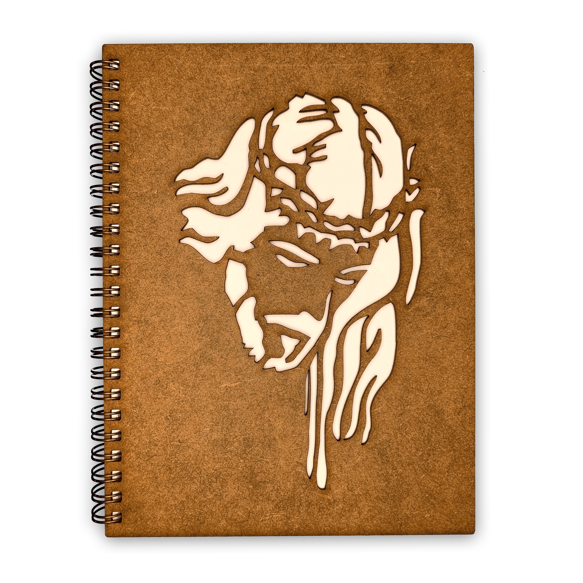 Agenda Lemn Decupata A5 80 file - Iisus Coroana de Spini