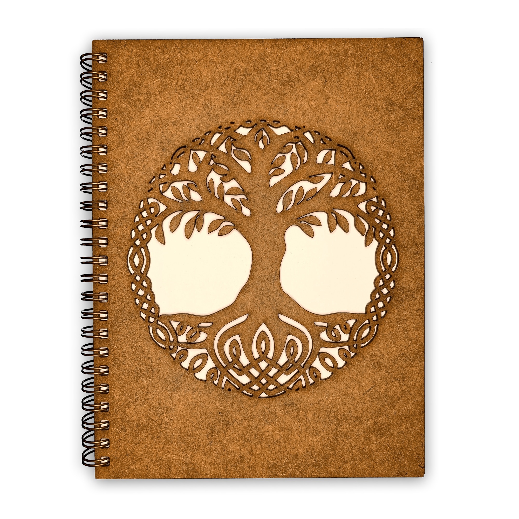 Agenda Lemn Decupata A5 80 file - Pomul Vietii Celtic