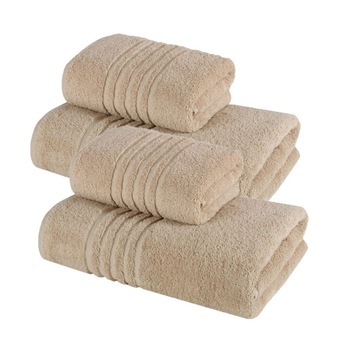 Set 4 Prosoape baie,100% bumbac,fir dublu,crem Set 4 Prosoape baie,100% bumbac,fir dublu,crem