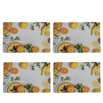 Set suport farfurie pentru servirea mesei, model Yellow Fruits, 4 bucati, 43 x 28 cm Set suport farfurie pentru servirea mesei, model Yellow Fruits, 4 bucati, 43 x 28 cm