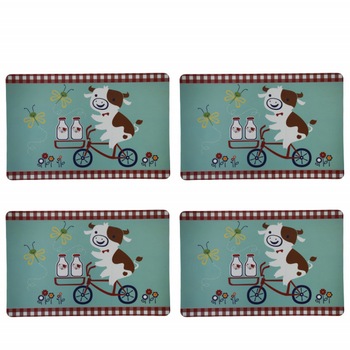 Set suport farfurie pentru servirea mesei, model Milk Time, 4 bucati, 43 x 28 cm Set suport farfurie pentru servirea mesei, model Milk Time, 4 bucati, 43 x 28 cm