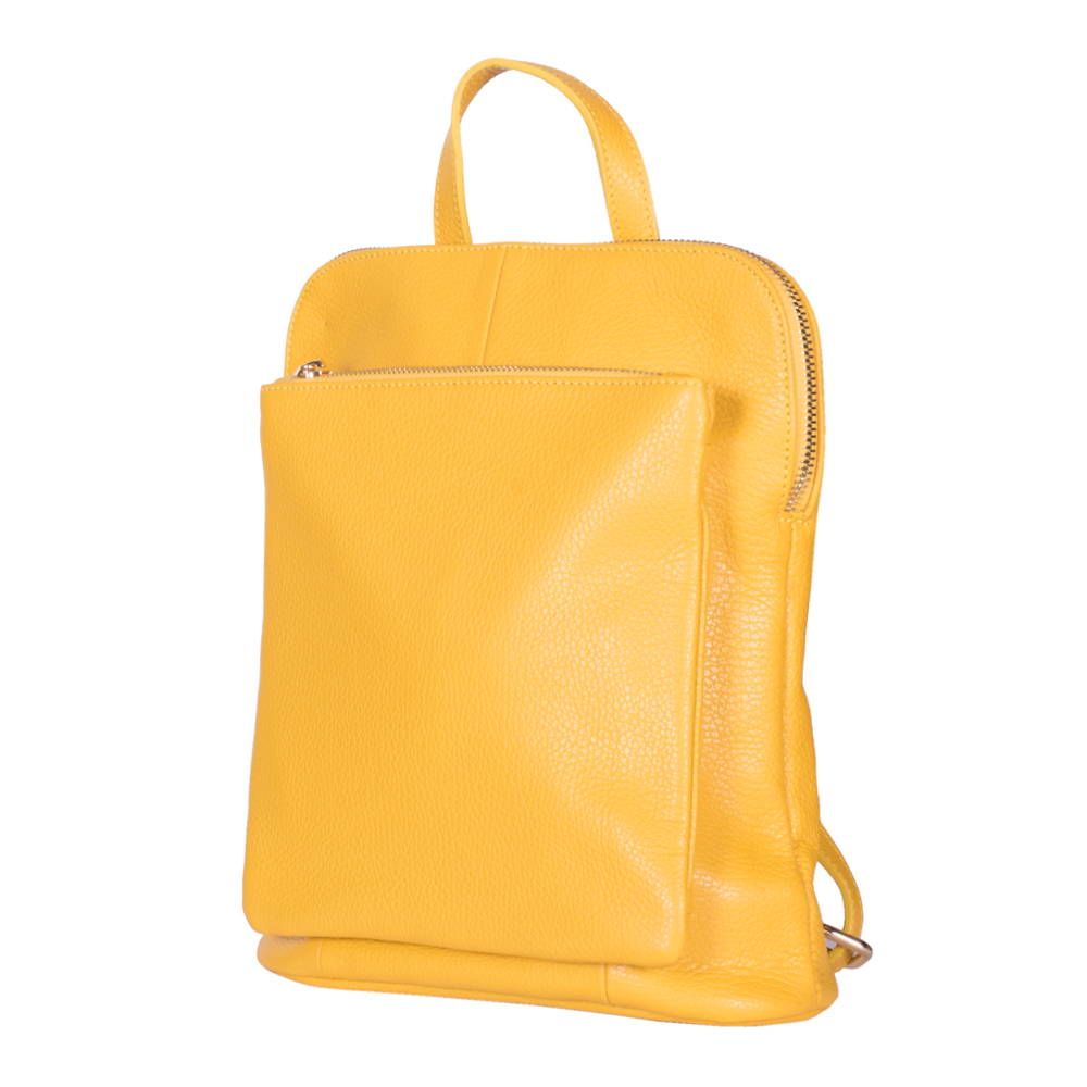 Rucsac dama din piele Larry galben