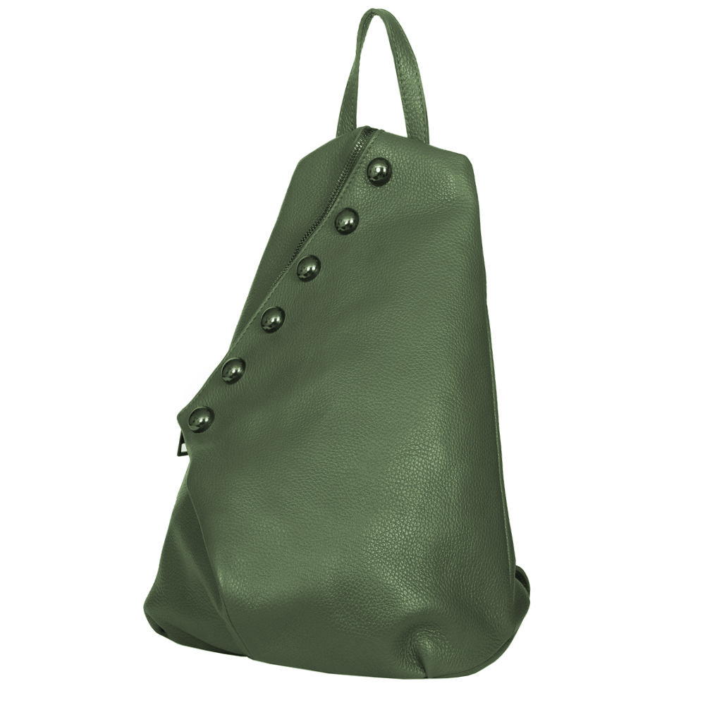 Rucsac piele naturala Bubble verde