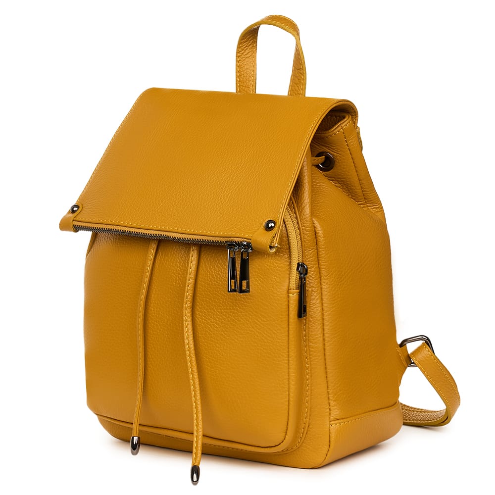 Rucsac piele naturala Jimmy galben