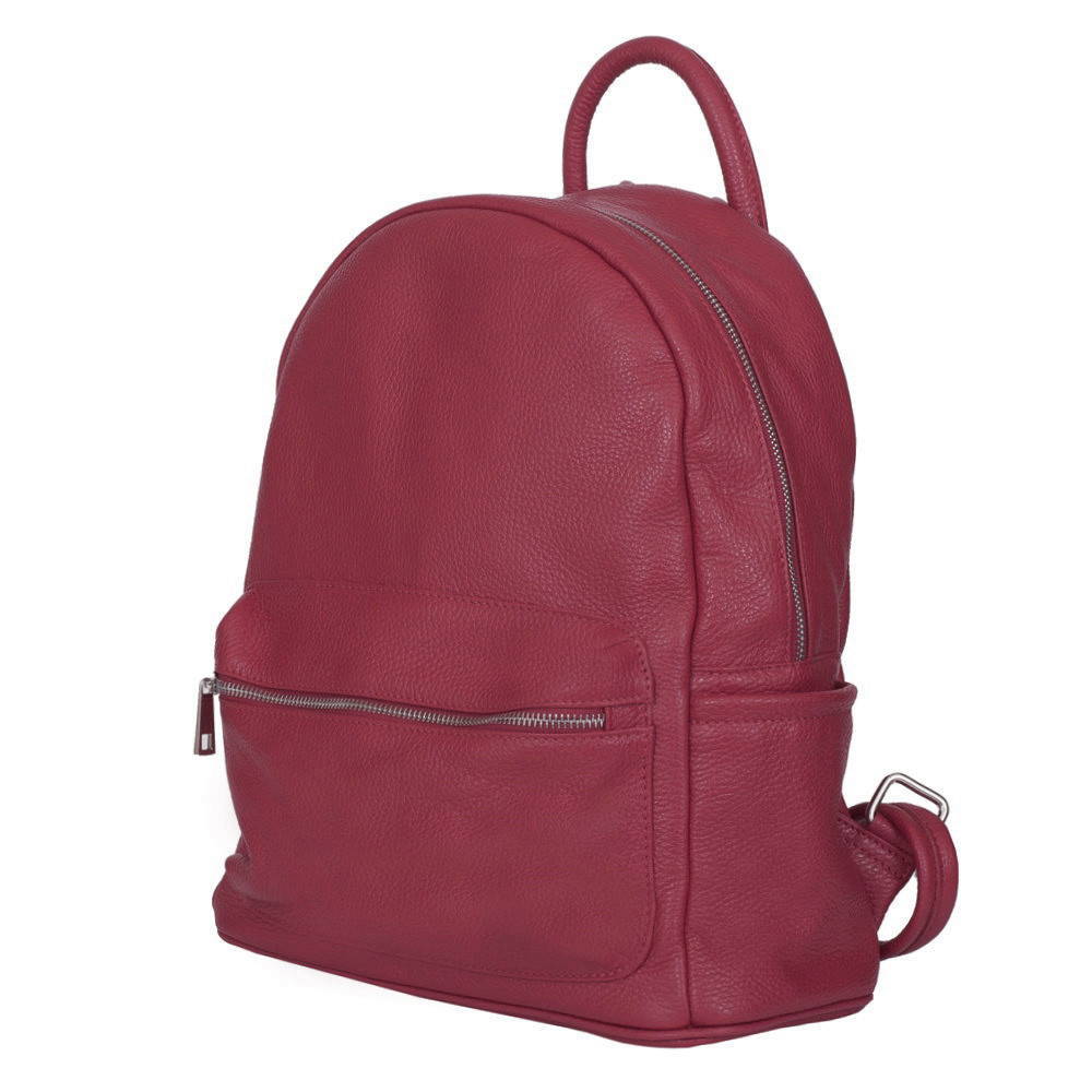 Rucsac clasic din piele naturala Lucas bordo