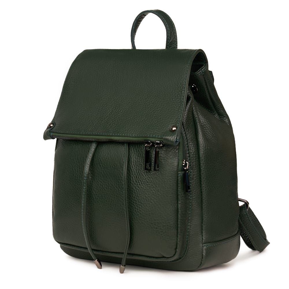 Rucsac piele naturala Jimmy verde inchis