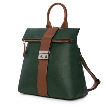 Rucsac din piele naturala Manuel verde inchis Rucsac din piele naturala Manuel verde inchis