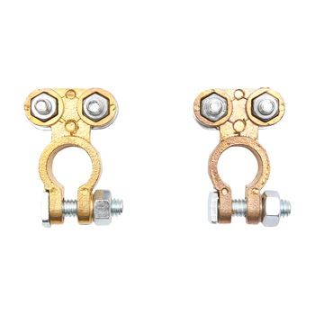 Set borne baterie de bronz cu strangere pe surub Breckner Germany Set borne baterie de bronz cu strangere pe surub Breckner Germany