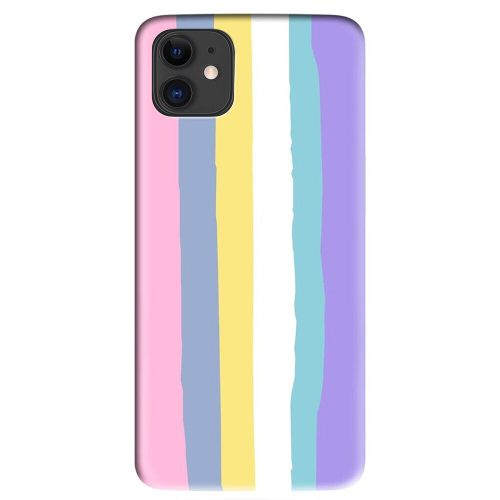 Husa Silicon Lemontti compatibila cu iPhone 11, Rainbow Pink