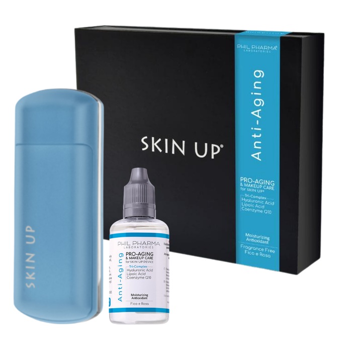 Set Cadou Skin Up Classic Blue si Ser Anti Aging, Smochin si trandafir, 50 ml