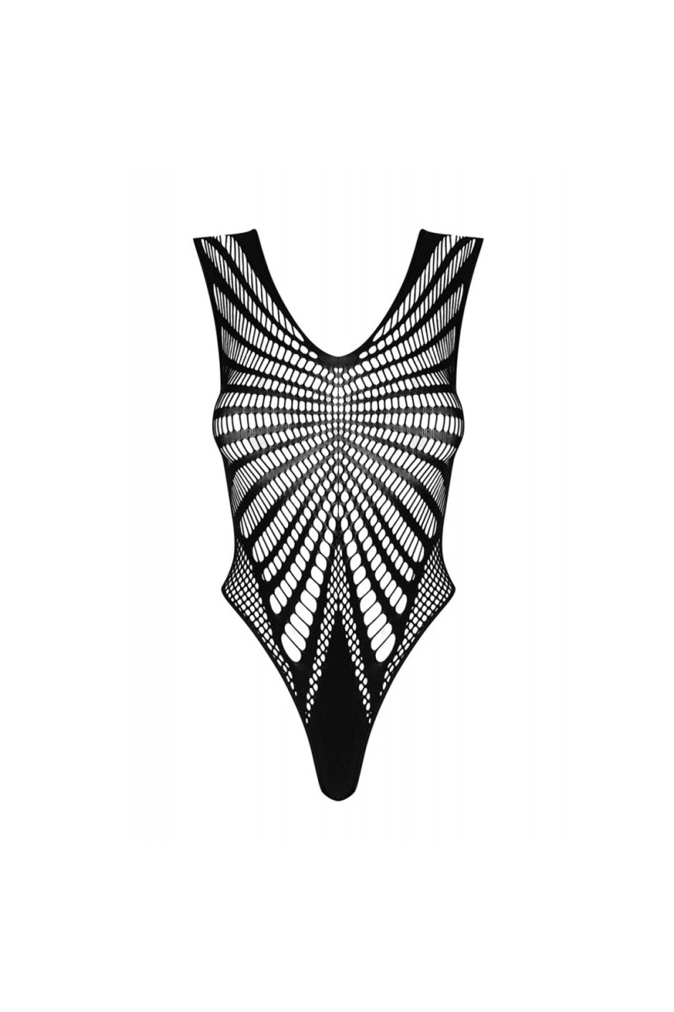 Body crotchless cu motiv geometric, Obsessive, One Size