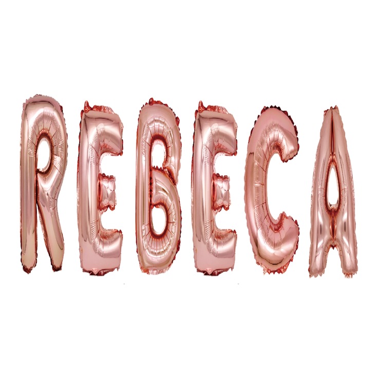 Set Baloane Litere Nume Rebeca , Roz gold , 40Cm