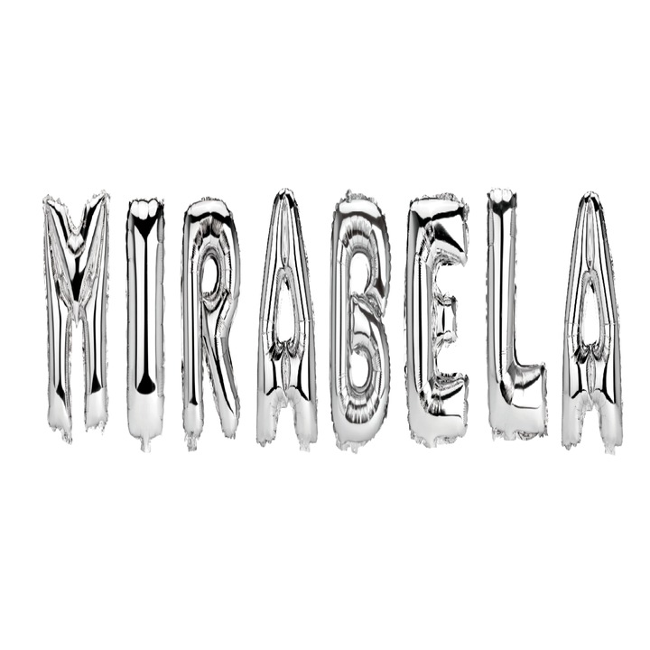Mirabela névlevél lufi készlet, ezüst, 40 cm
