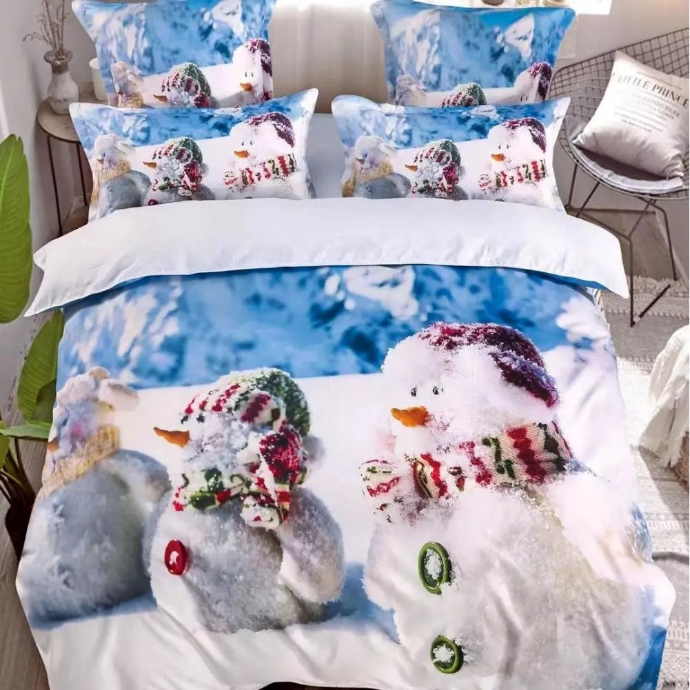 Set 6 piese Lenjerie de pat Lux Oameni de Zapada, CumparaMisim, 2 persoane, bumbac, alb