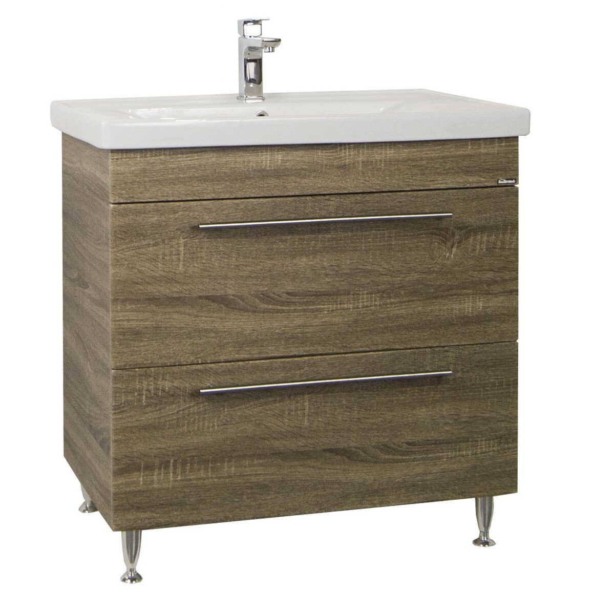 Baza MDF si lavoar Badenmob , seria 754 cu sertare , 80x46cm , Sonoma