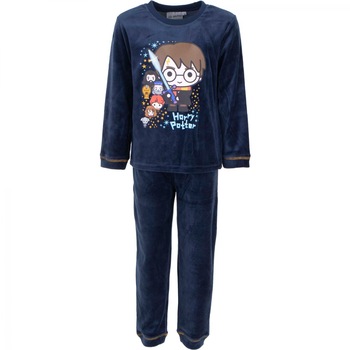 Pijama Harry Potter, maneca lunga, Velvet 4 ani Bleumarin Pijama Harry Potter, maneca lunga, Velvet 4 ani Bleumarin