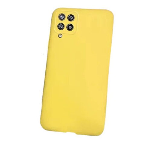 Husa protectie pentru Samsung Galaxy A22 4G, slim din silicon, cu interior de catifea si protectie camera, Galben, Joyshell