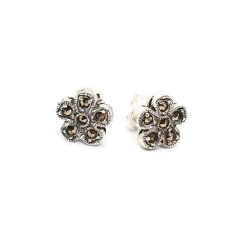 Cercei floare cu marcasite Cercei floare cu marcasite