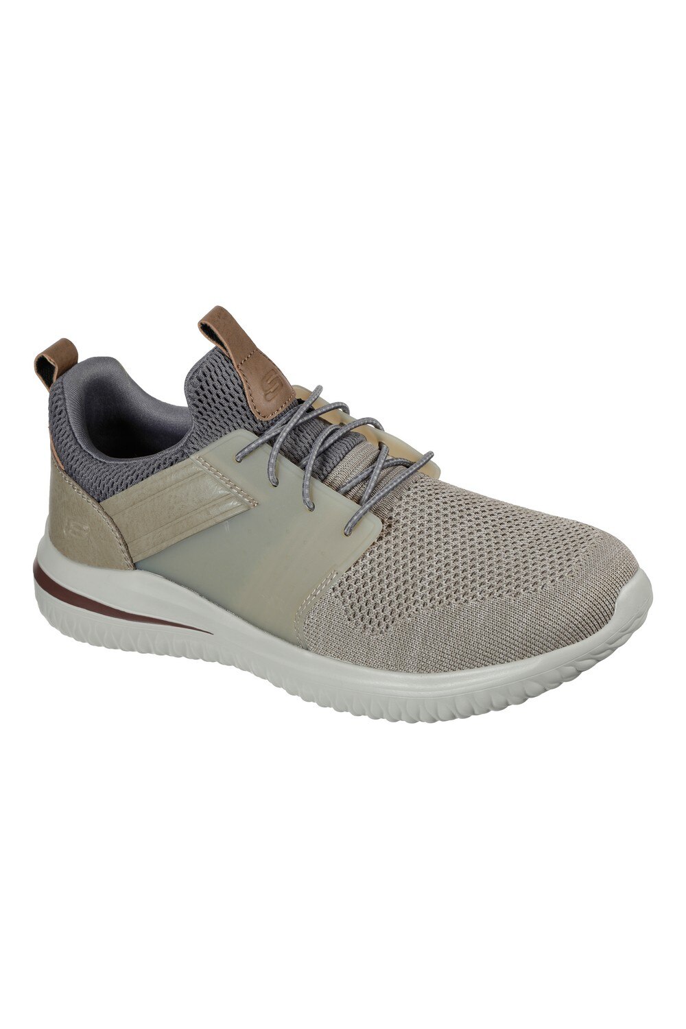 Tenisi barbati model Slip On Delson 3.0 Cicada, Skechers, Bej