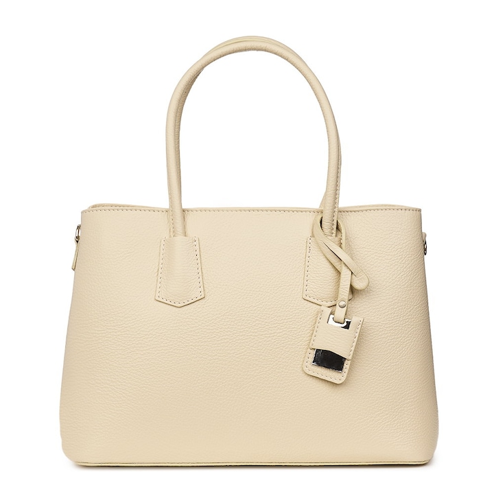 Дамска чанта от естествена кожа Valentina крем