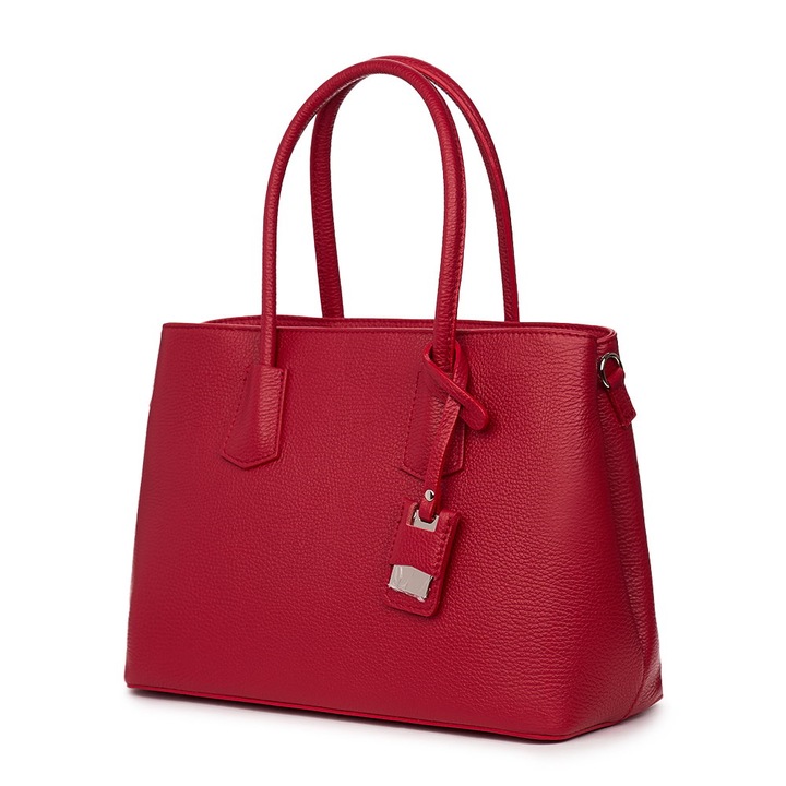 Sötétpiros Valentina természetes bőrből készült női táska