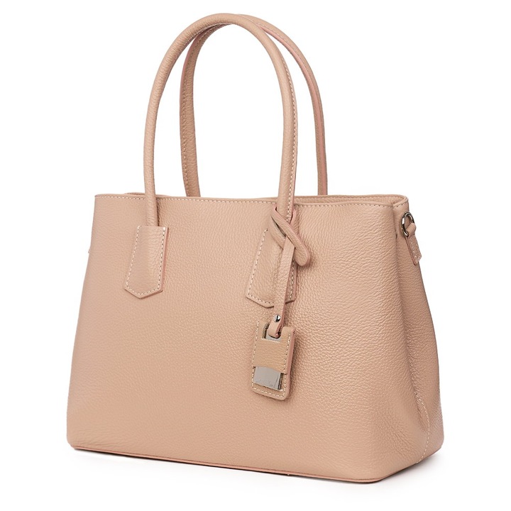 Valentina rózsaszín természetes bőr női táska
