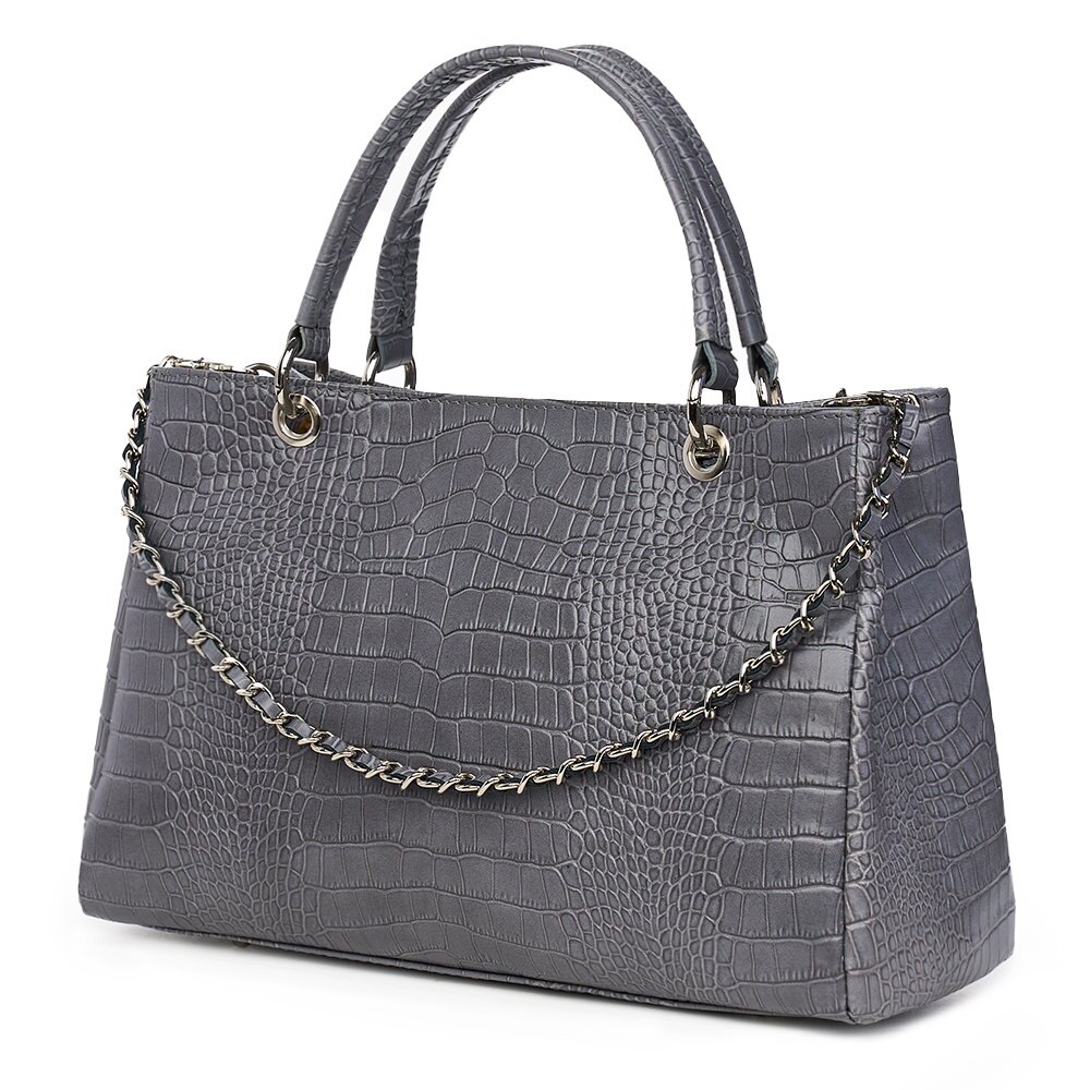 Geanta din piele naturala Ramona gri