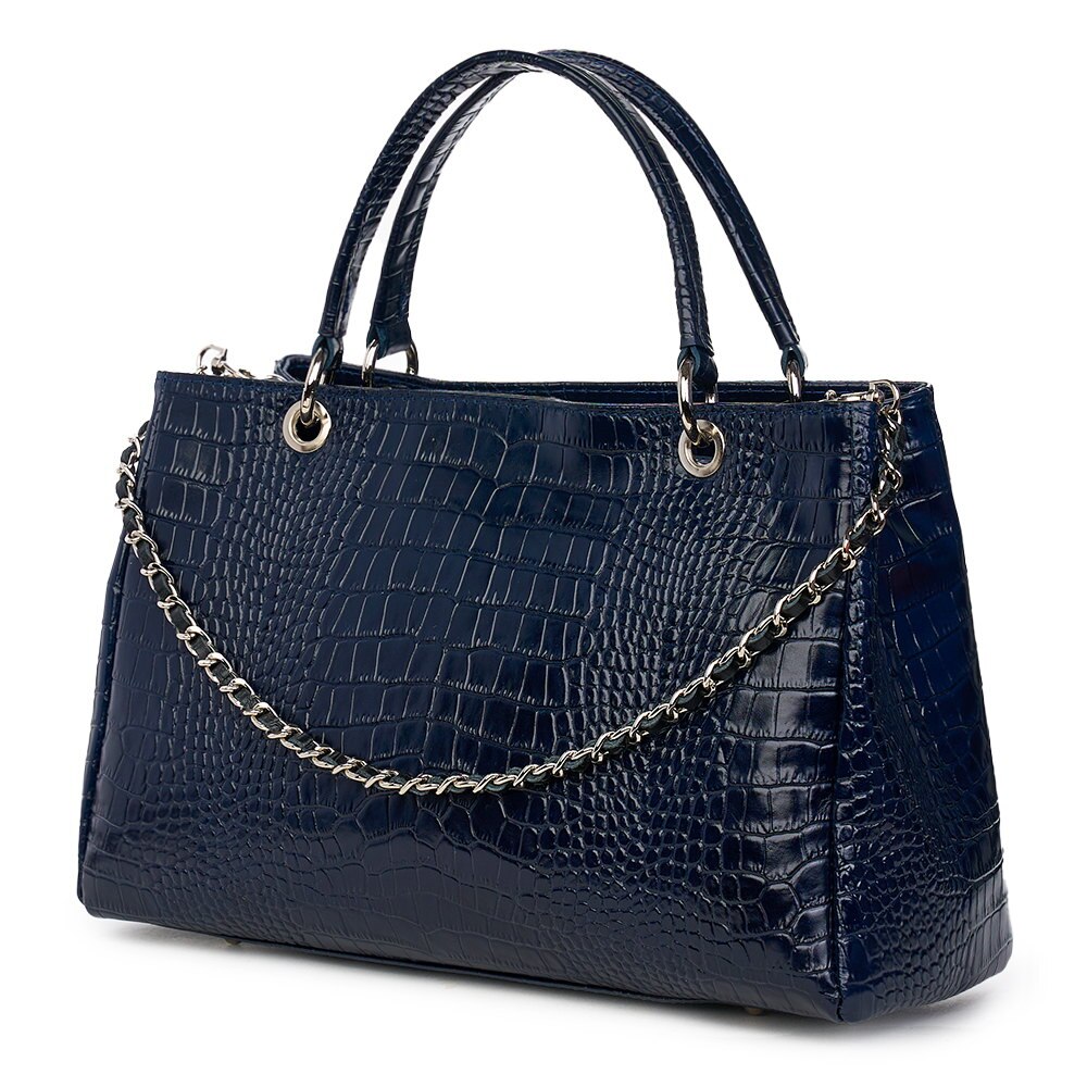 Geanta din piele naturala Ramona bleumarin