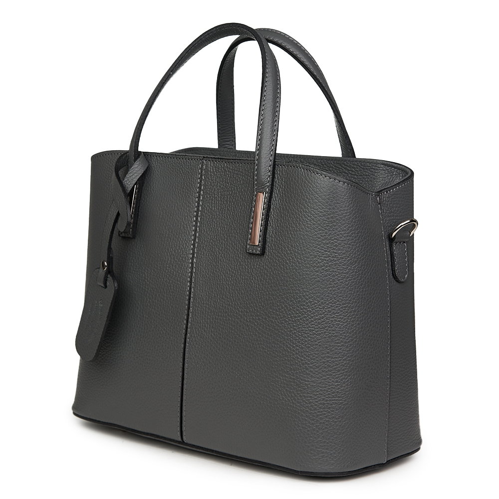 Geanta dama din piele naturala Gianna gri