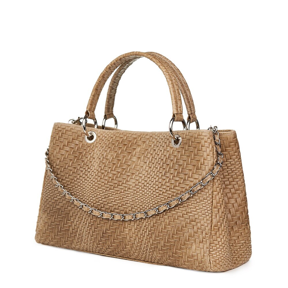 Geanta din piele naturala Madalina bej