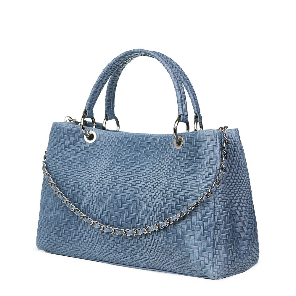 Geanta din piele naturala Madalina bleu