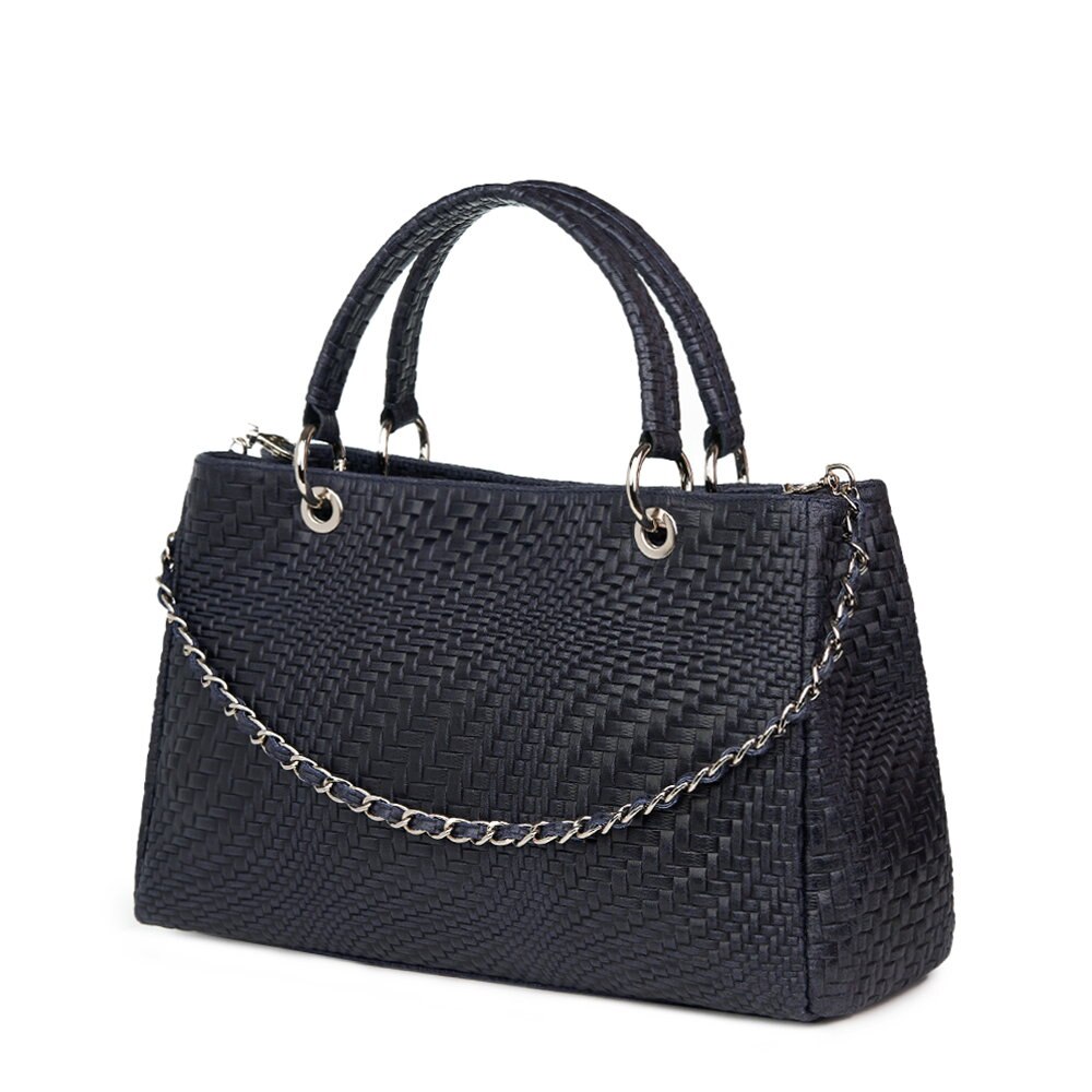 Geanta din piele naturala Madalina bleumarin