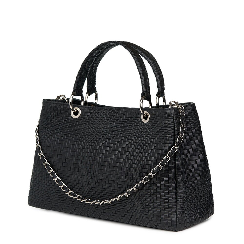 Geanta din piele naturala Madalina neagra