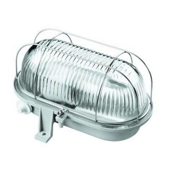 Lampa pentru exterior de perete, cu grilaj din metal, Home BADT 6909H, ovala, culoare gri Lampa pentru exterior de perete, cu grilaj din metal, Home BADT 6909H, ovala, culoare gri