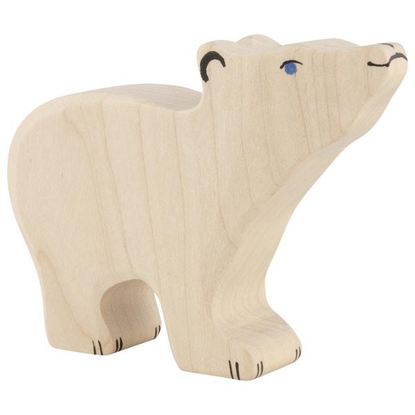 Figurina din lemn de artar si fag, urs polar