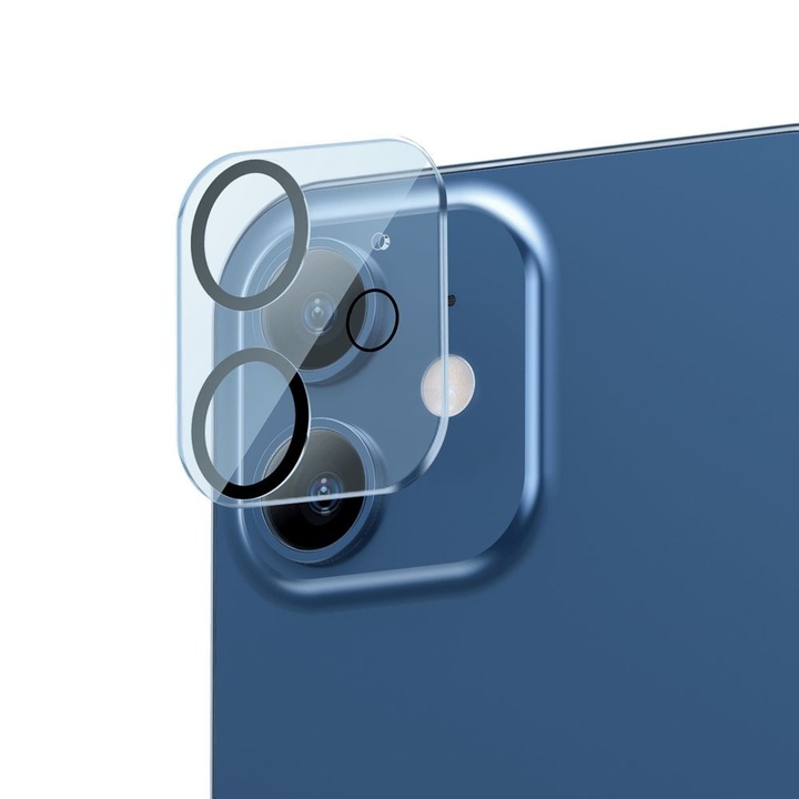 2 db kameravédő fólia készlet iPhone 12-hez, Baseus, 0,3 mm, üveg