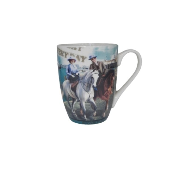 Cana portelan 250ml Horses cuplu pe cal