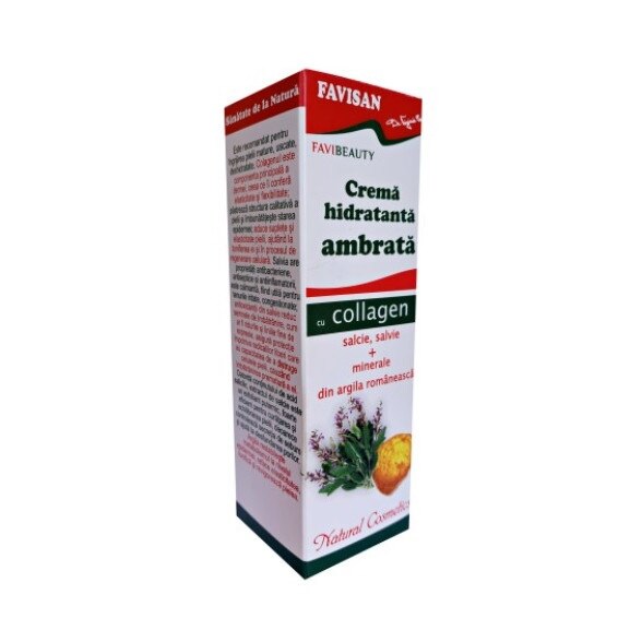 Crema hidratanta ambrata cu colagen, Favisan, 30 ml
