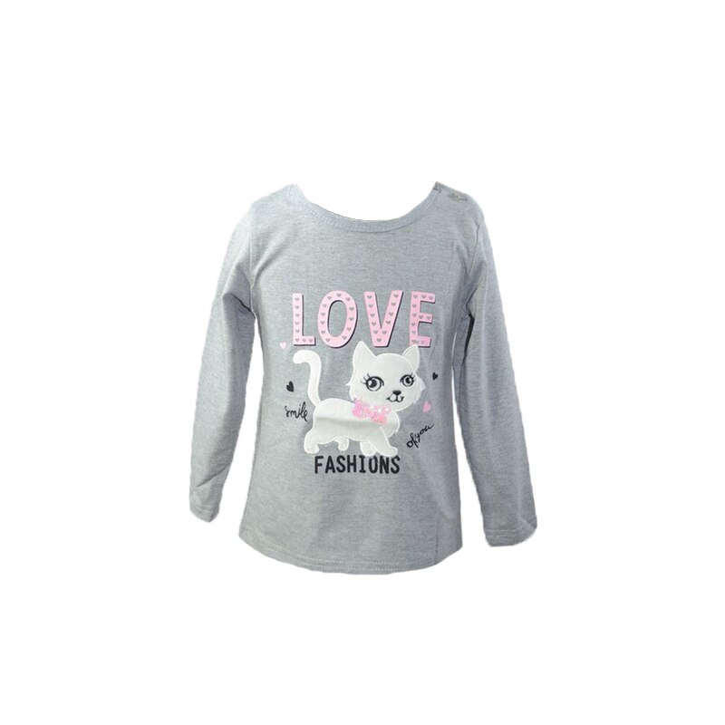 Bluza cu maneca lunga pentru fete Happy House WB-2301G-104, Gri 104 CM