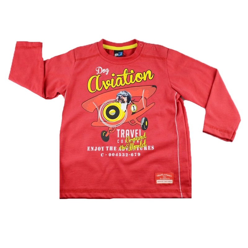 Bluza cu maneca lunga pentru baieti GT-3552R-86, Rosu 86 CM