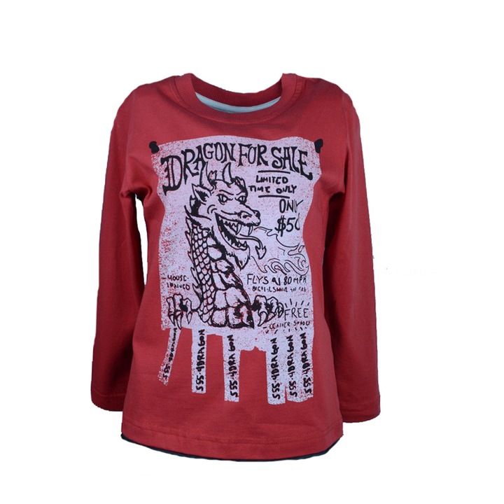 Bluza cu maneca lunga pentru baieti Wendee BU10300785-2RO-128, Rosu 27653