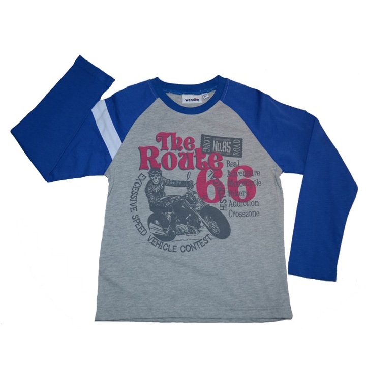 Bluza cu maneca lunga Wendee pentru baieti, Albastru, Albastru, 116 CM