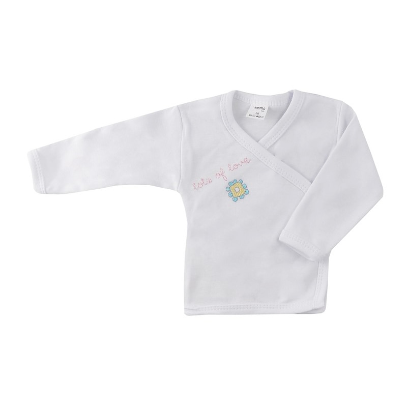 Bluza cu maneca lunga pentru fete Koala Amma Flower A01-053A-50-cm, Alb 50-52 CM