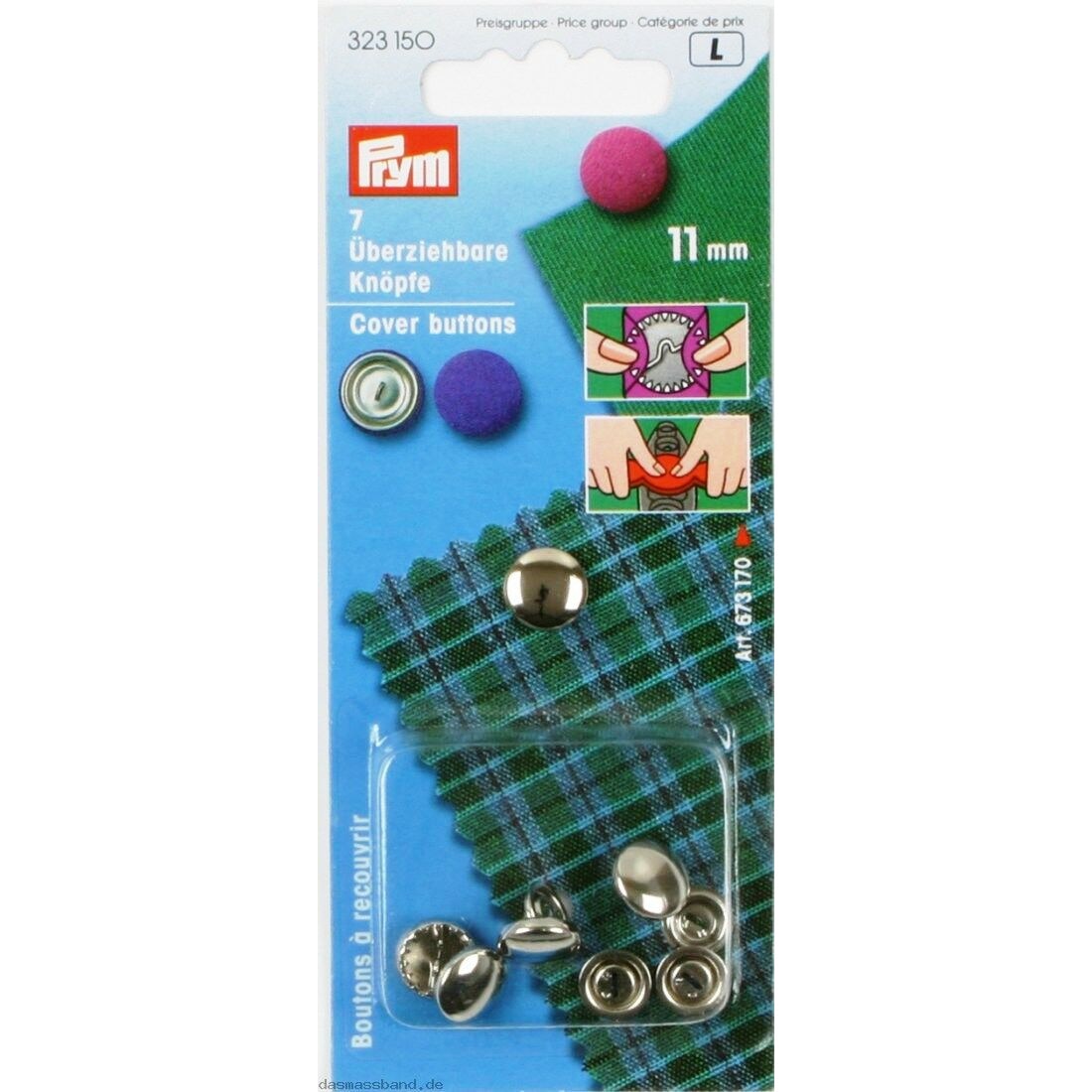 Set nasturi de imbracat din metal, 11 mm diametru, 7 bucati, Prym