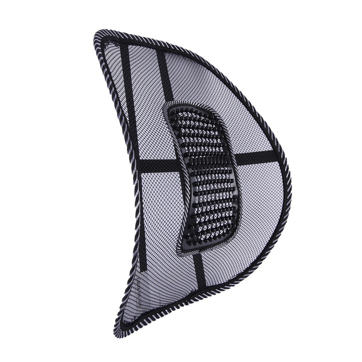 Suport lombar pentru scaun auto sau de birou, awwaline®, negru, mentine o postura corecta