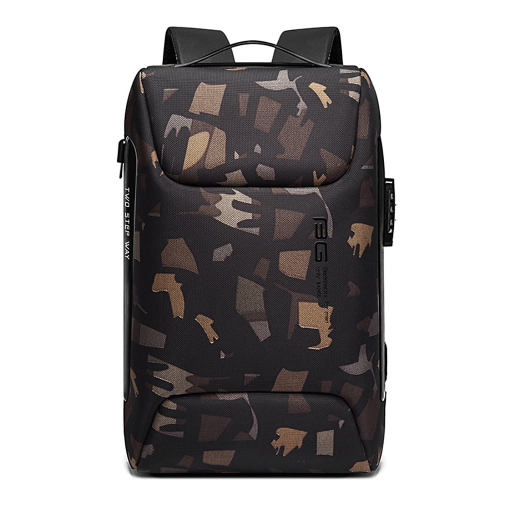 Rucsac laptop 15.6", smart casual, impermeabil cu sistem antifurt, port de incarcare USB, BANGE, 49X33X17 cm, Camuflaj